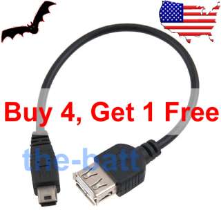 USB Female To Mini Male Cable Adapter Converter Extension (Buy 4, Get 