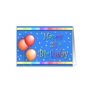  28 Years Old Balloons Happy Birthday Fun Card Toys 