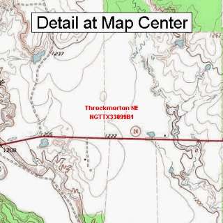 USGS Topographic Quadrangle Map   Throckmorton NE, Texas (Folded 