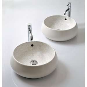  Tulip Porcelain Vessel Sink with Overflow in White