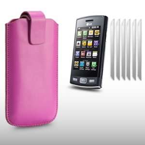  LG GM360 VIEWTY SNAP PINK PU LEATHER POCKET POUCH COVER 