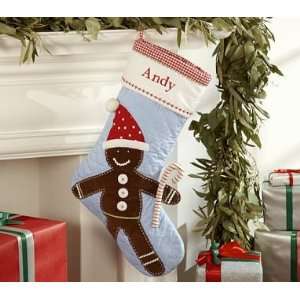  Pottery Barn Kids Quilted Gingerbread Man Stocking