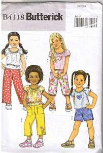Girls Toddler Summer Top Short Pants Pattern Size 6 7 8  