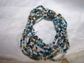 Beaded Bead Necklace Accessories Beads Multi Strand Cream Turquoise 