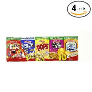 Kelloggs Cereal Variety Pack, 10 Count Single Serve Boxes (Pack of 4 