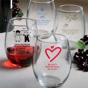  Custom Wine Glasses   Stemless