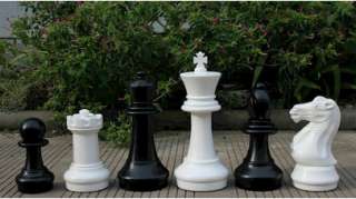 Garden Classic Chess Set in Black & Ivory with Chess Board   16 King 