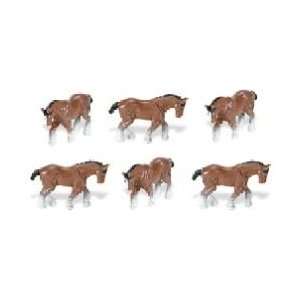    Ho Scale Draft Horse Farm Animal Figures 6 Pc Toys & Games
