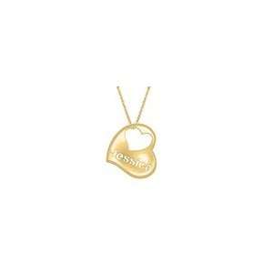   Heart Cutout Name Pendant in 10K Gold (8 Letters) lockets Jewelry