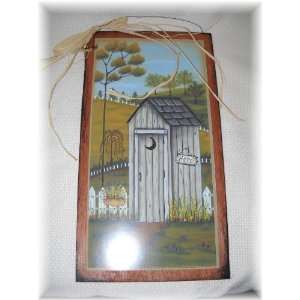   Outhouses Wooden Bathroom Sign Set Country Bath Decor