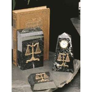  Scales of Justice   Marble Desk Set   Law Office Gift 