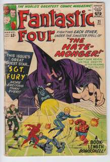 FANTASTIC FOUR # 21 Sgt. Fury ADOLPH HITLER 1964 G+  