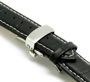 22mm Leather watch Band Butterfly Clasp fit Citizen etc  