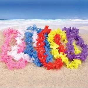   Solid Color Assorted Flower Luau Leis (1 dz)