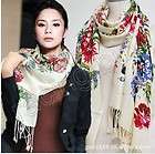  68 Long scarf Shawl Korean Wrap Winter Soft Warm Stole Flowers Print