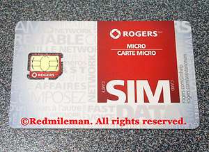 Rogers Micro SIM Card, $30 Credit  