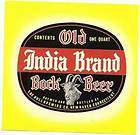 Old India Bock Beer bottle label from New Haven, Conn n