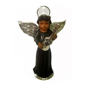  Wood and 950 Sterling Silver Angel Statue