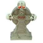 In. LED Lighted Tombstone   RIP Skull Cross