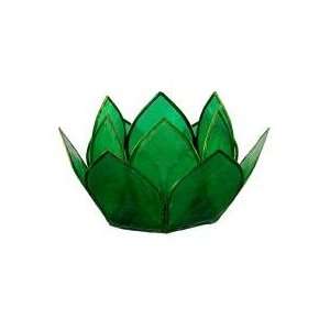  Natural Shell Tea Light Holder Mini Lotus   Emerald