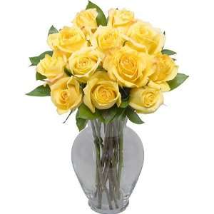 One Dozen Long Stem Yellow Roses without Grocery & Gourmet Food
