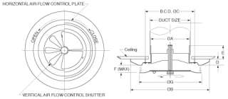 NEW SEIHO RESIDENTIAL MINICEILING DIFFUSER 6   TX6  