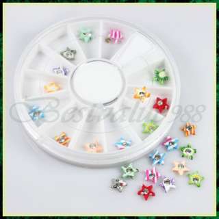 24pcs Nail Art Star Rhinestone Sticker Decoration Wheel  