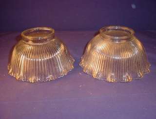 Antique Ridged Clear Glass Matching Lamp Shades  