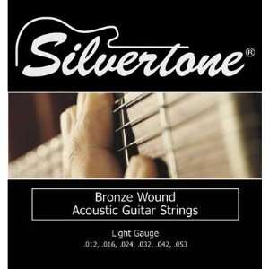  Silvertone Bronze Acoustic Guitar Strings (12 53, Light 