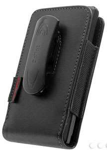   New Bergamo Vertical Genuine Leather Case Holster Black Red By Cellet