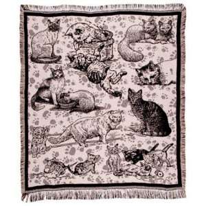  Cat Craze Cats & Kittens Afghan Throw Blanket 50 x 60 