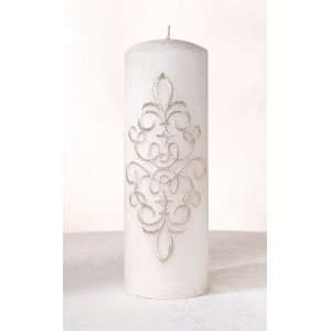  Scroll Candle, Silver