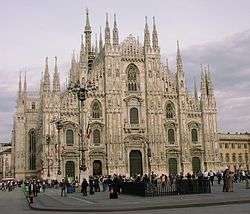 MILANO, ITALY DUOMO 2 Silver Enamel Travel Shield Charm  