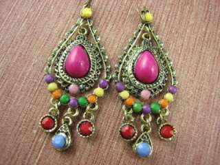 India Ethnic Style Gold Tone Dangle Earrings ME575  
