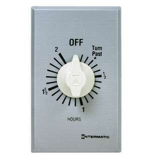 Intermatic FF2H 2 Hour Spring Loaded Auto Off Wall Timer, Brushed 
