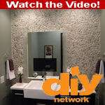 DIY Network Green Pebble Tile Bathroom Wall
