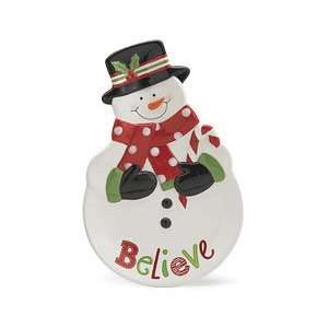  SNOWMAN PLATTER SET OF 2