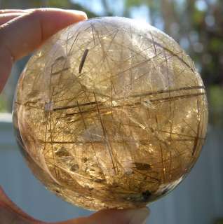 77mm Rutilated Phantom Smoky Quartz Sphere Crystal Ball  