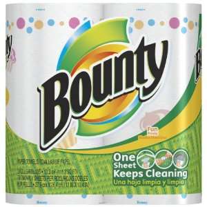  Bounty Value Roll, 2 Ply, Fun Prints 2pk Health 