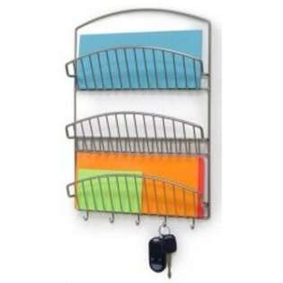 Spectrum Three Tiered Letter Holder   Wall Mounted   Chrome   15.75H 