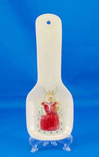 Otagiri EDITH COLLECTION Spoon Rest 8.75 Mother Rabbit Red Apron 