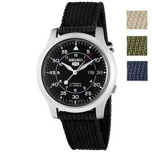   Military Automatic Stainless Steel Canvas Strap Mens Watch   4 colors