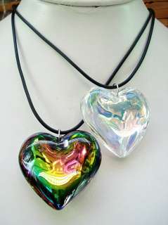 12strands 45*40MM Heart Glass Crystal Pendant Necklaces  