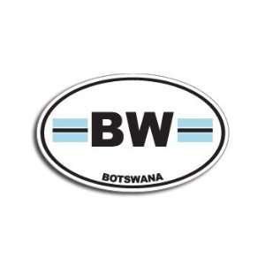  BW BOTSWANA Country Auto Oval Flag   Window Bumper Sticker 