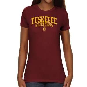  Tuskegee Golden Tigers Ladies Team Arch Slim Fit T Shirt 