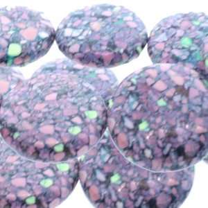 Mosaic Magnesite Beads  Coin Plain   32mm Diameter, Sold by 16 Inch 