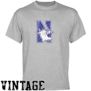Northwestern Wildcats T Shirts  Northwestern Wildcats Ash Distressed 