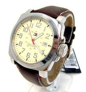 TOMMY HILFIGER Mens Brown Leather Watch 1710160 NWT  
