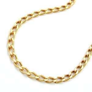  ANKLE CHAIN, OPEN CURB CHAIN, GOLD PLATED, 27CM, NEW DE 