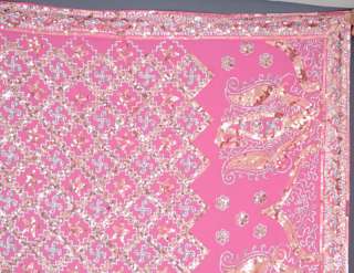 Pink Partywear Heavy Sequin work Sari Saree Bellydance  